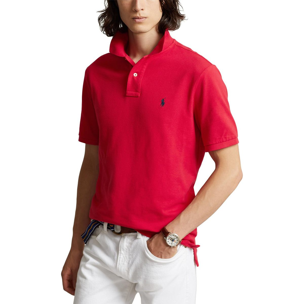 POLO RALPH LAUREN - Camiseta Polo Hombre Manga Corta Custom Slim Fit Polo Ralph Lauren