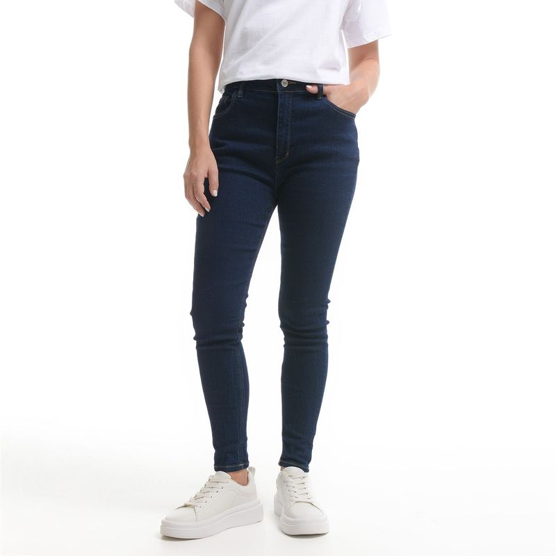 BASEMENT - Jean Skinny para Mujer Tiro medio de Algodón Basement