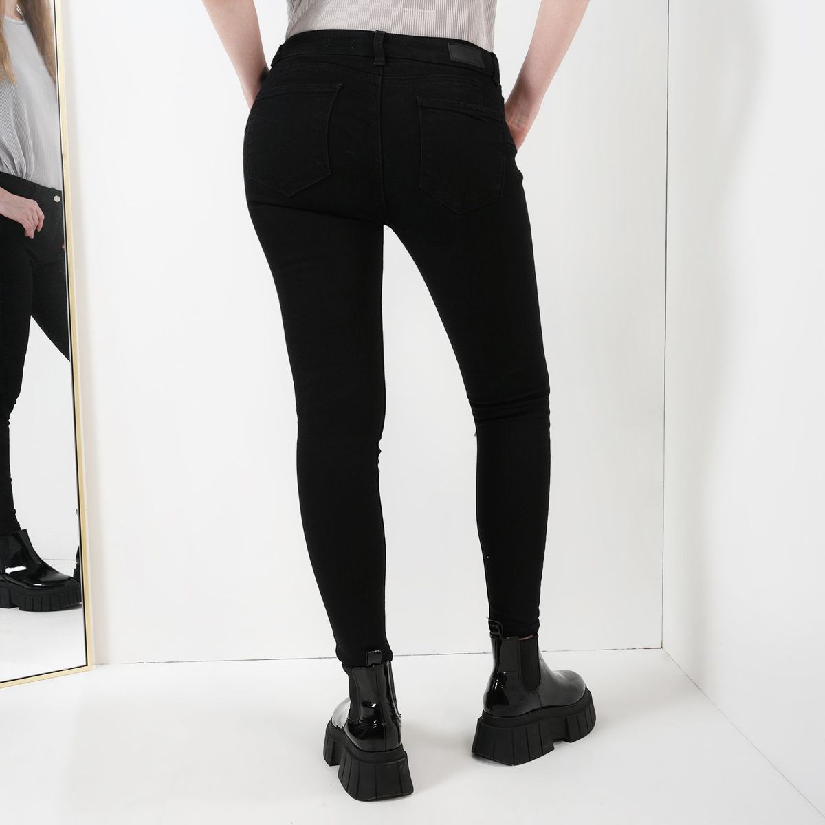 BASEMENT - Jean Skinny para Mujer Tiro medio de Algodón Basement