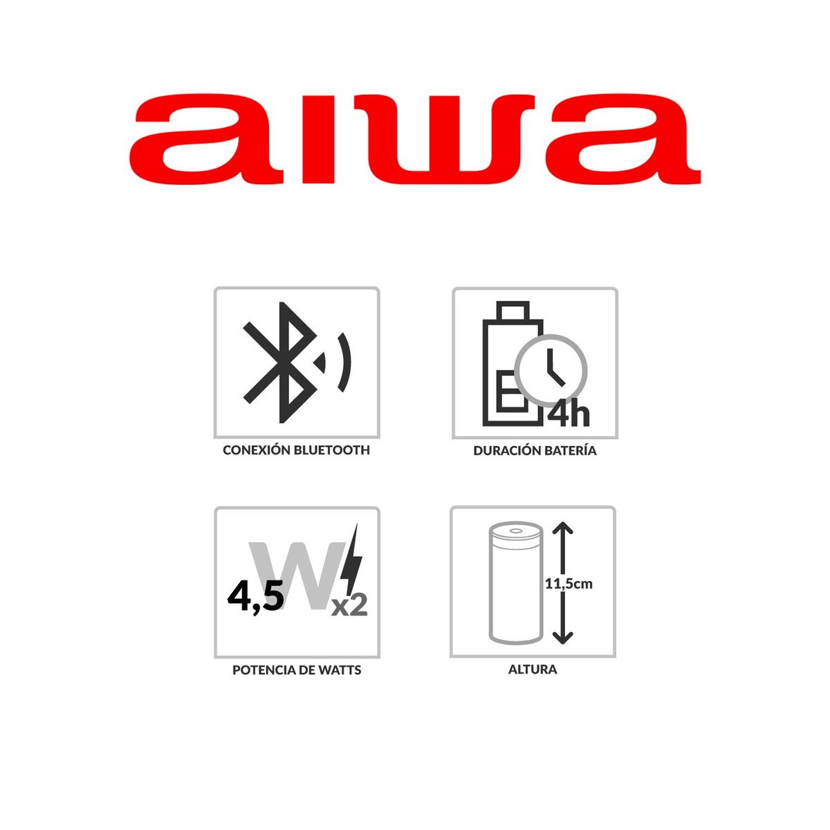 AIWA - Parlante BT MicroSD Microf aux