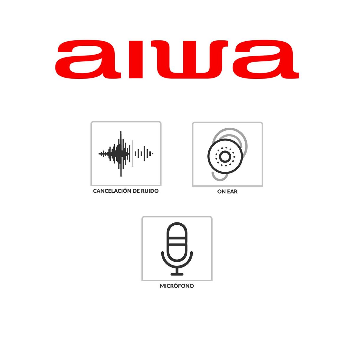 AIWA - Audífonos Diadema Bluetooth con Cancelación de Ruido y Manos Libres AW8NCBT