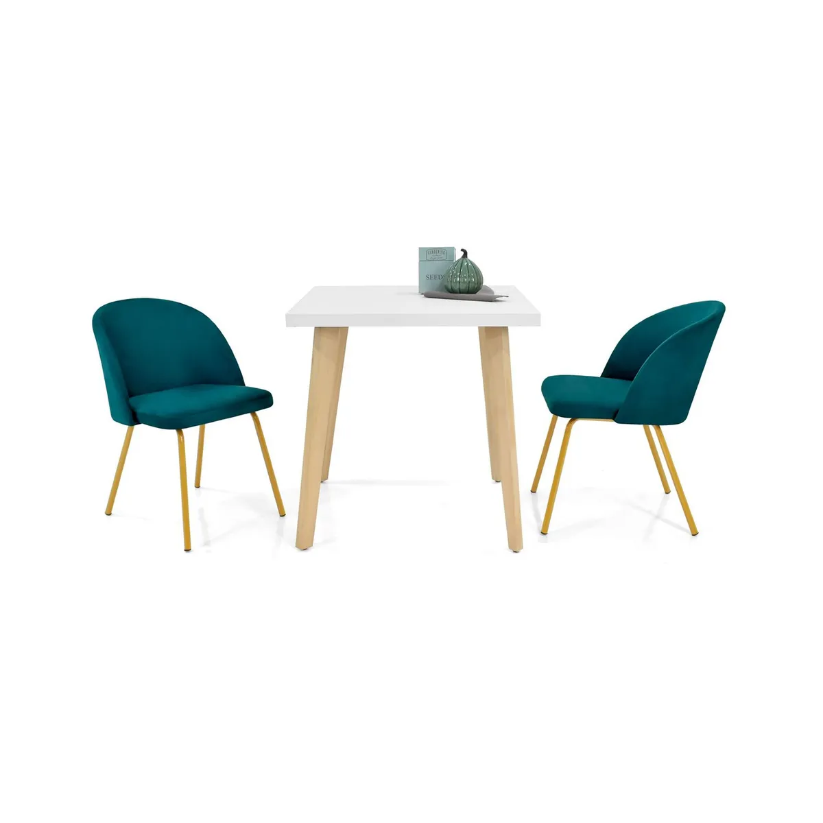 MICA - Juego de Comedor Moderno para 2 Personas (Comedor + 2 Sillas) Mica