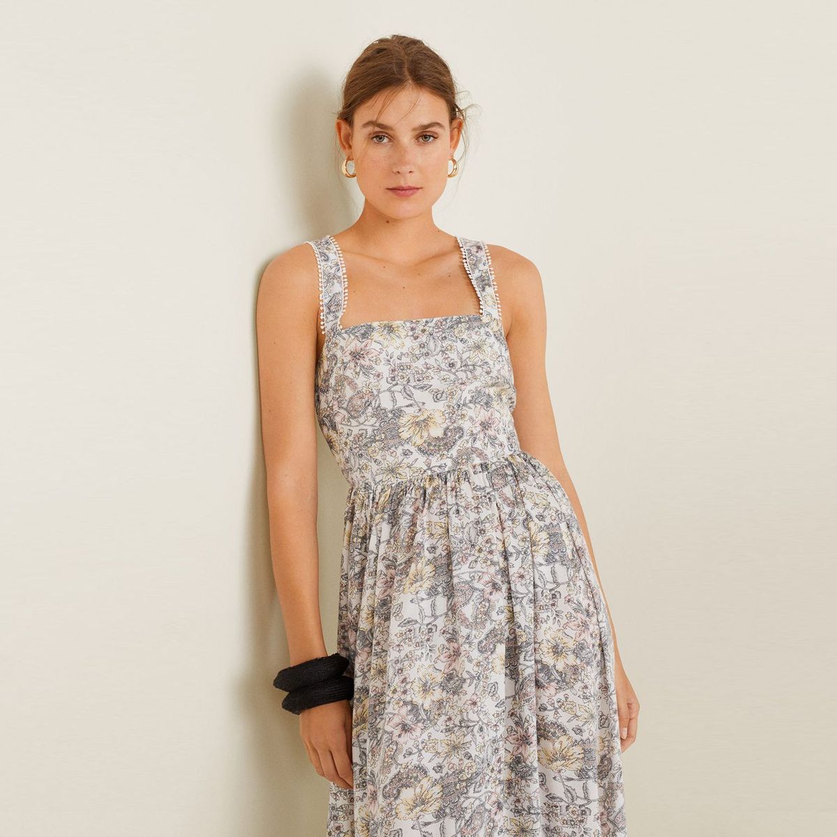 MANGO - Vestido Largo Estampado 