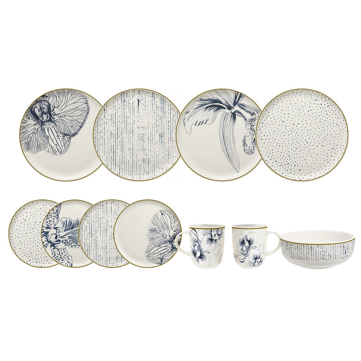 CORONA - Vajilla Corona: Cerámica Cattleya 4 puestos 16 piezas