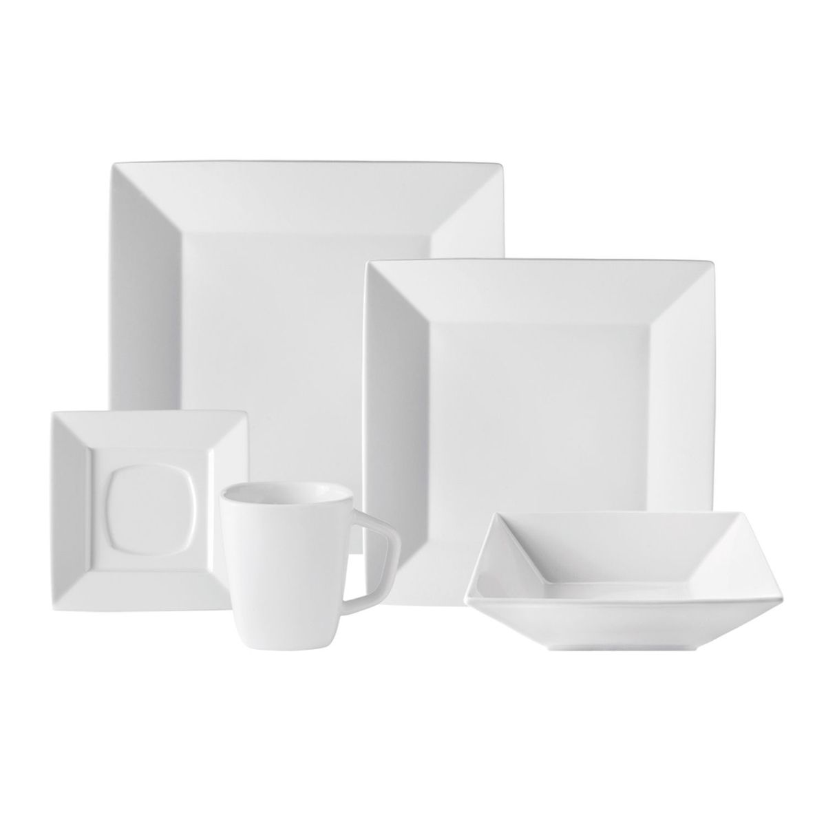 CORONA - Juego de Vajilla 20 Pzs Cuadro Zen Blanco