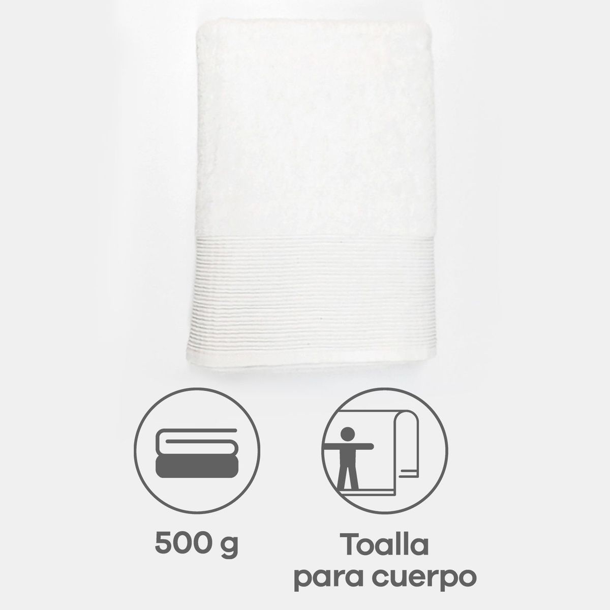 TELARY - Toalla de Cuerpo 500 g Thome Blanco 70 x 140 cm