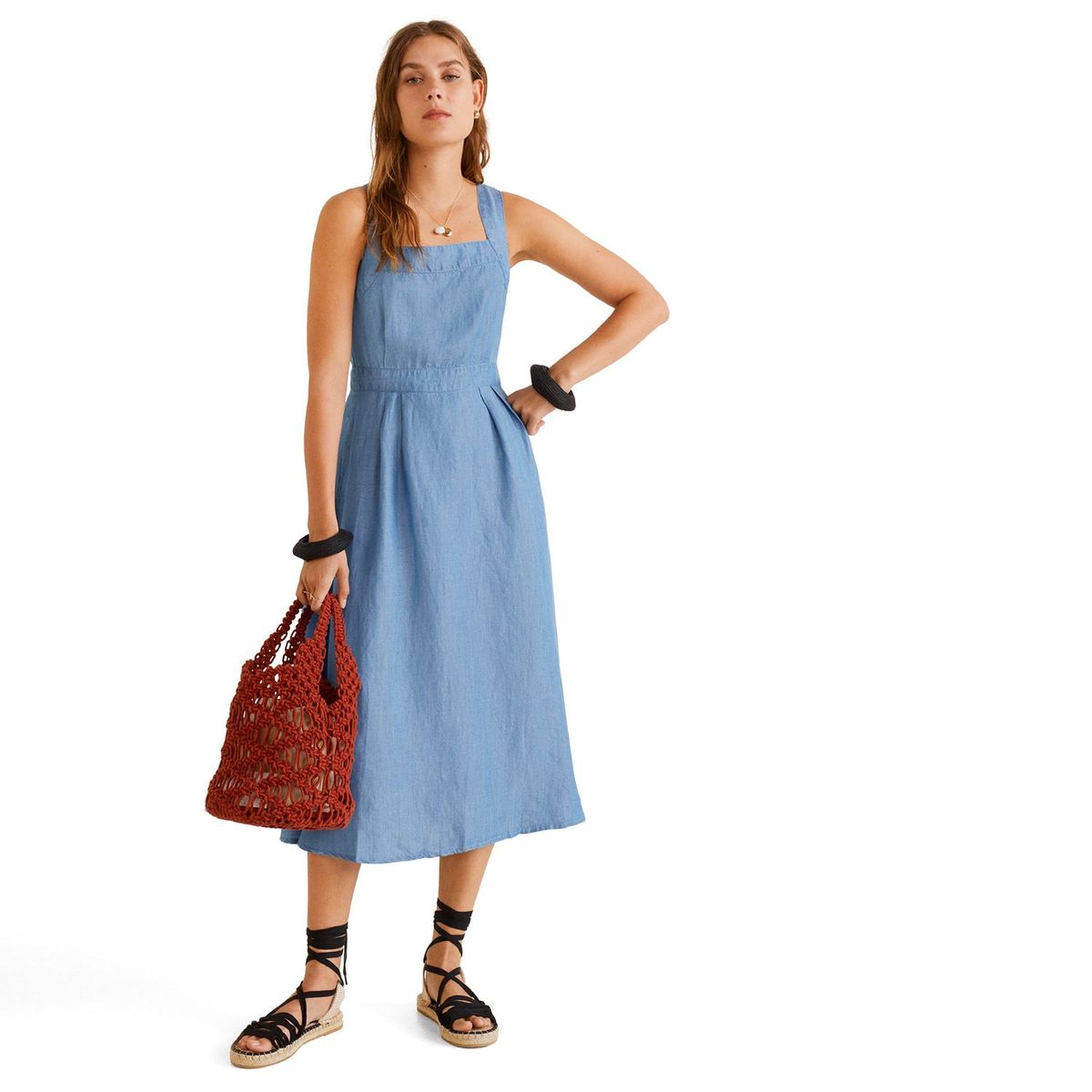 MANGO - Vestido Medio Blush