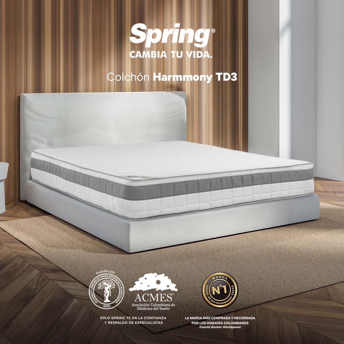 COLCHONES SPRING - Colchón Doble Firme Ortopédico Resortado Td3 140 x 190 cm   Colchones Spring