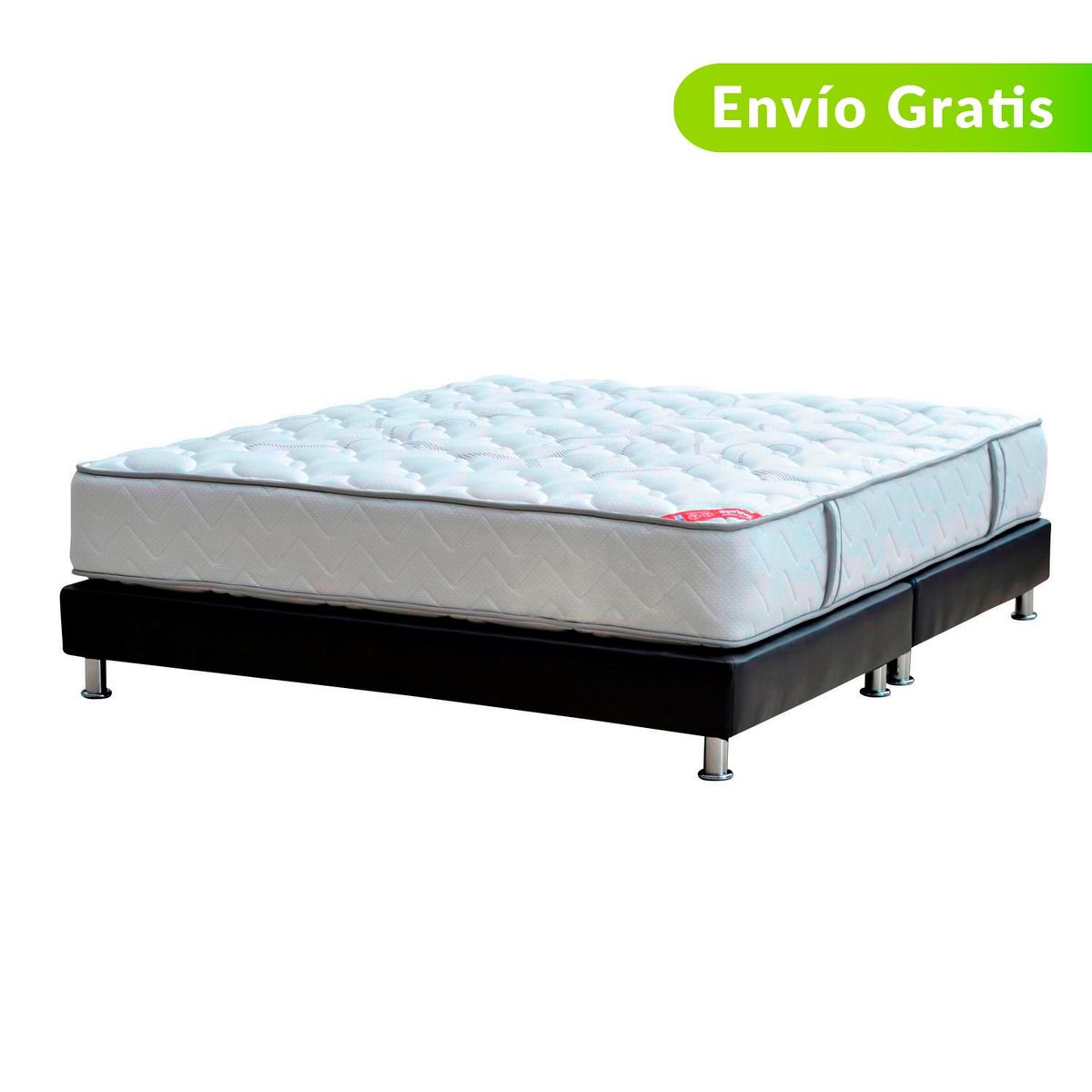 COLCHONES SPRING - Colchón con Base Cama Queen Firme Ortopédico Resortado Td3 160 x 190   Colchones Spring