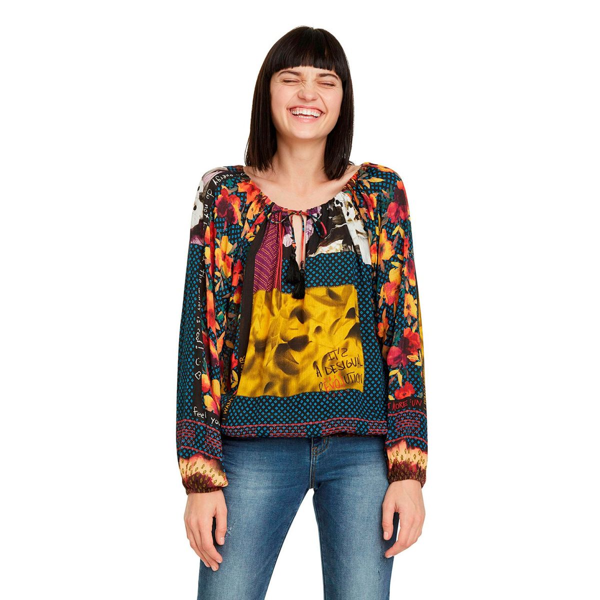 DESIGUAL - Blusa Mujer Manga Larga Desigual