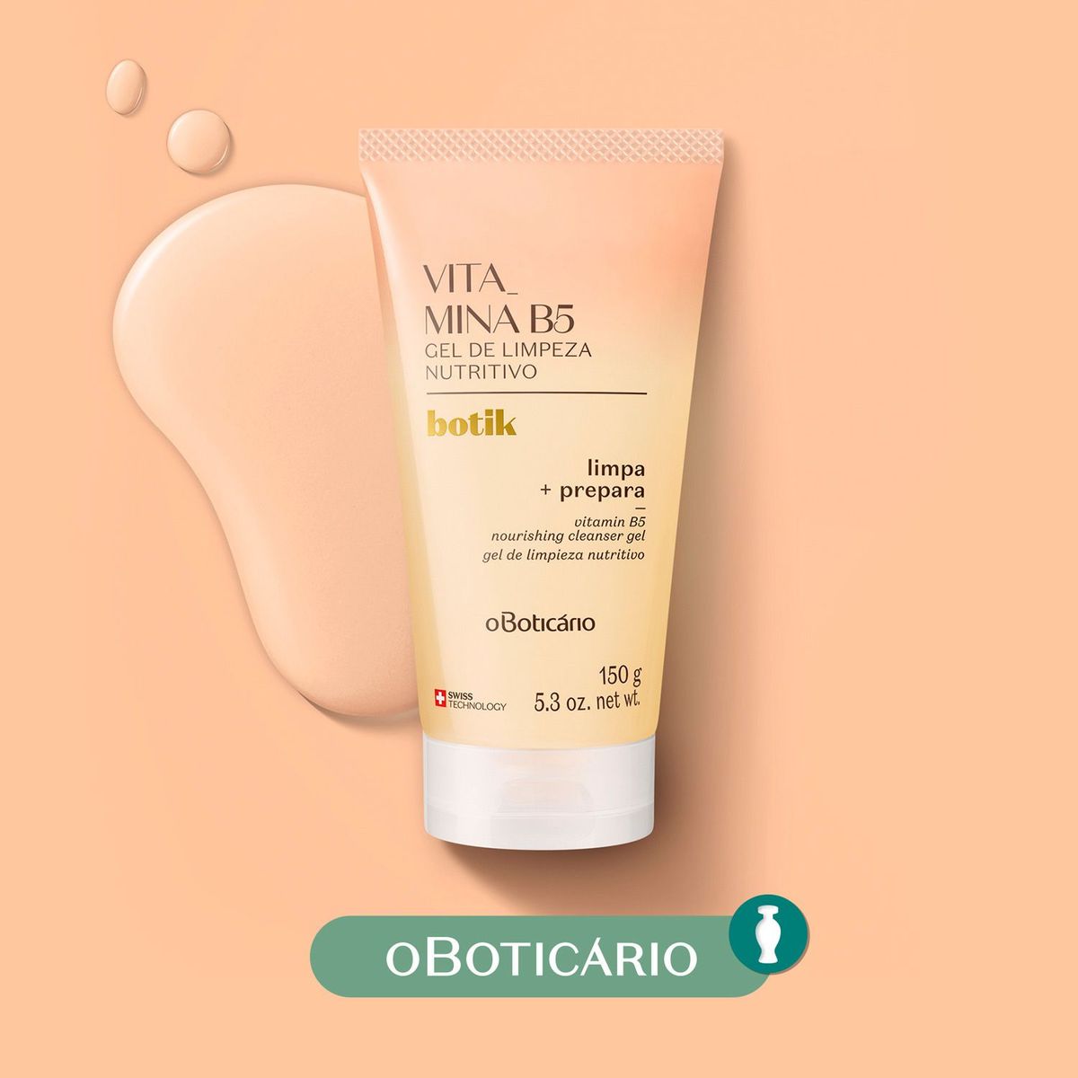 BOTIK - Limpiador Botik O Boticario Gel De Limpieza Vitam B5 150G Botik O Boticario para Todo tipo de piel 150 gr