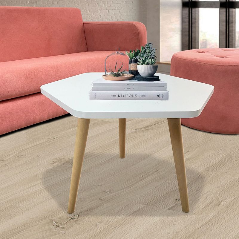 DKO DESIGN - Mesa de Centro Moderna Hexagonal  en Melamina  60 x 40 x 60 cm DKO Design  - Mueble