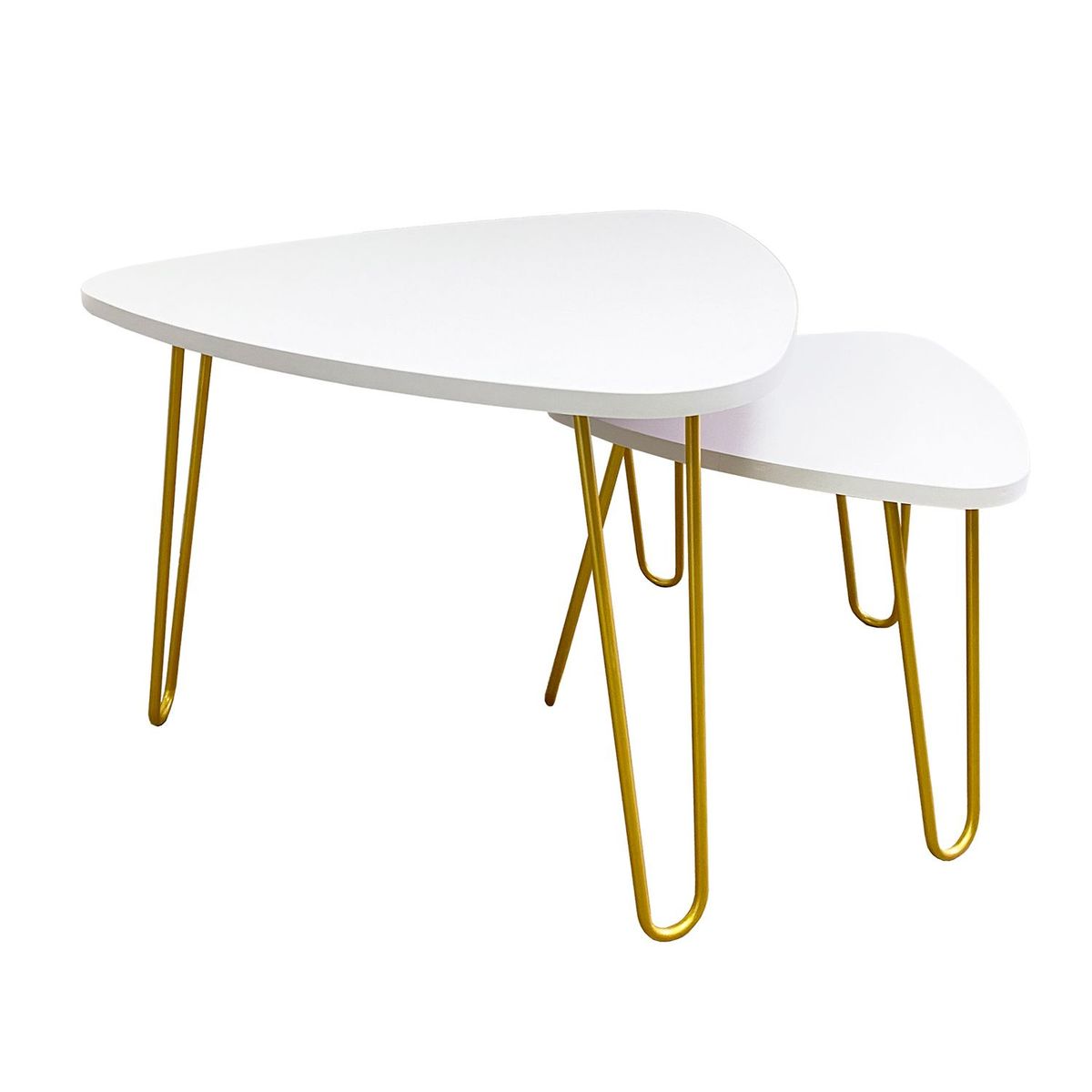 DKO DESIGN - Set de Mesas de Centro Modernas Triangulares en Melamina  60 x 40 x 60 cm DKO Design  - Mueble