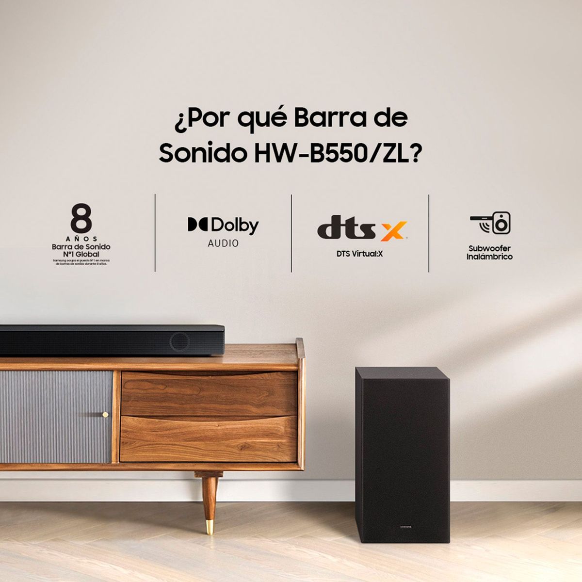 SAMSUNG - Barra de Sonido Samsung HW-B550/ZL