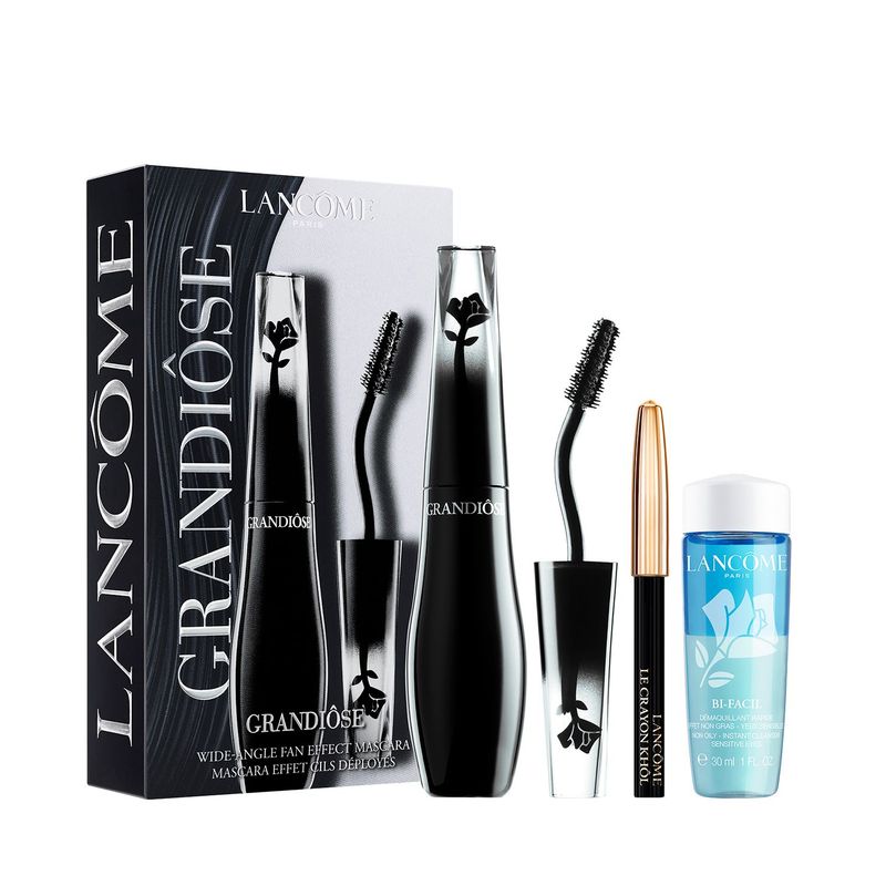 LANCOME - Set Maquillaje Grandiose Lancome : Pestañina Grandiose 10 ml + Delineador de Ojos 0.7 g + Desmquillante 30 ml