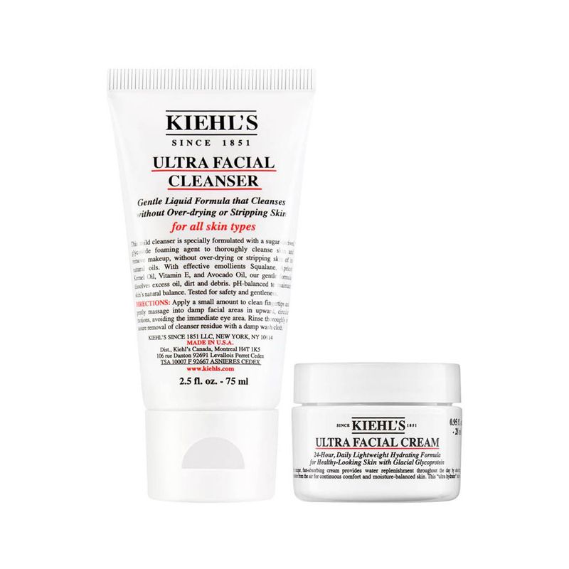 KIEHLS - Hidratante Facial Anti Arrugas Día y Noche Set Cuidado Facial Hydration Starter Kit Kiehls: Ultra Facial Cleanser 75 ml+ Ultra Facial Cream 28 ml