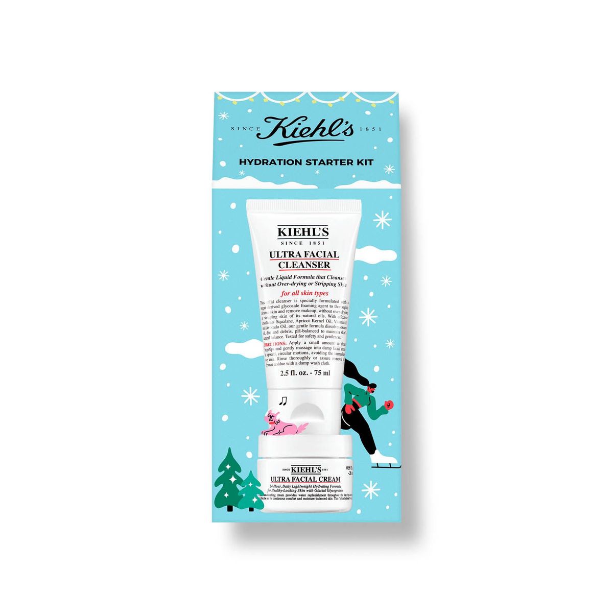 KIEHLS - Hidratante Facial Anti Arrugas Día y Noche Set Cuidado Facial Hydration Starter Kit Kiehls: Ultra Facial Cleanser 75 ml+ Ultra Facial Cream 28 ml
