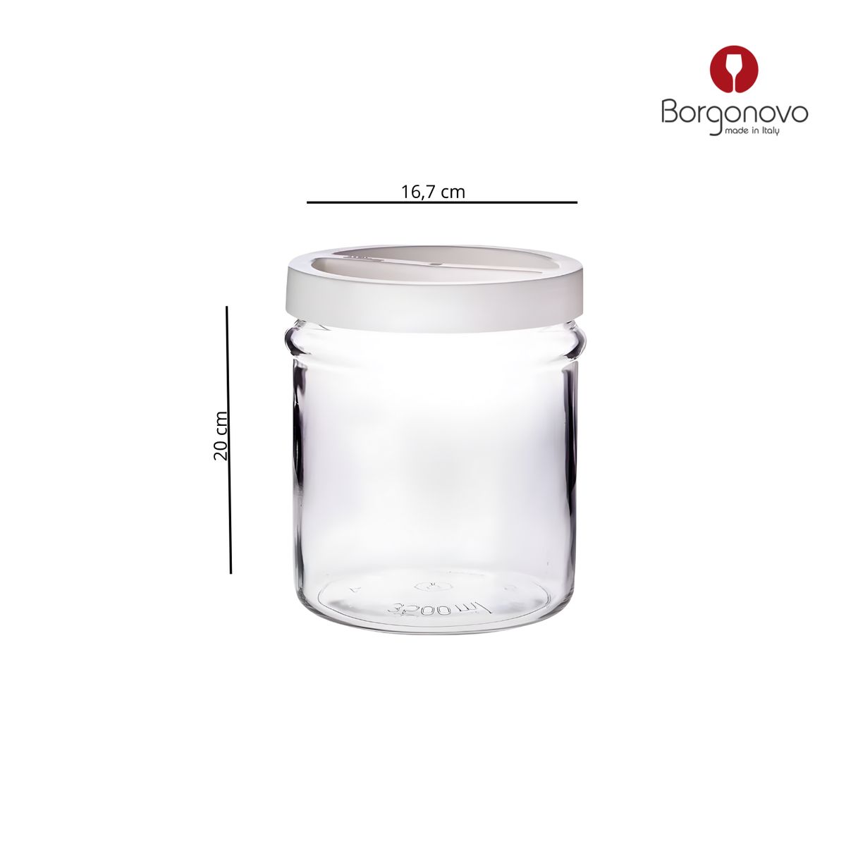 BORGONOVO - Frasco de Vidrio Borgonovo: 3500 ml