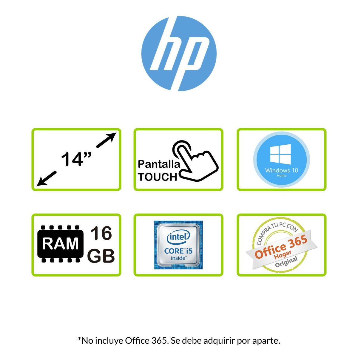 HP - Portátil HP 14 pulgadas Intel Core i5 16GB 256GB