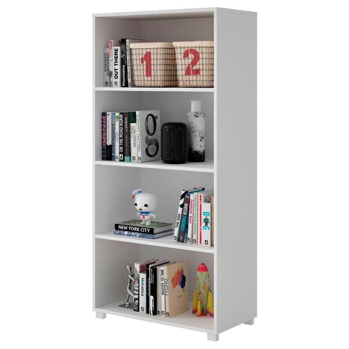 BRV - Librero Tipo Biblioteca Blanco