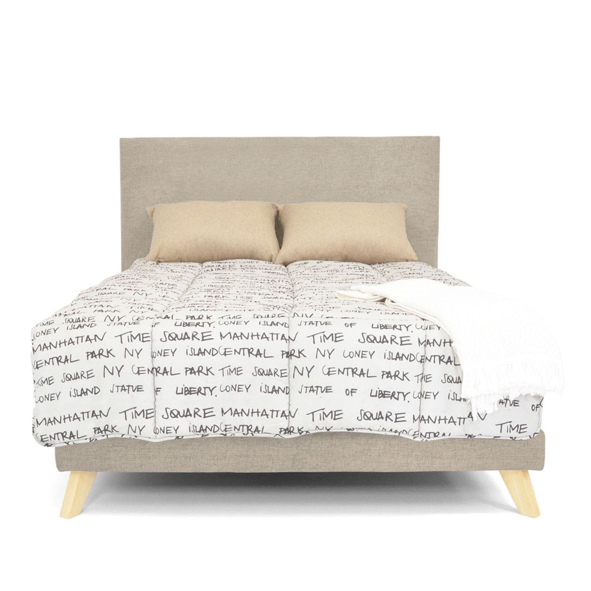 MICA - Base Cama Dividida Queen  en Madera 165 x 195 cm Mica 