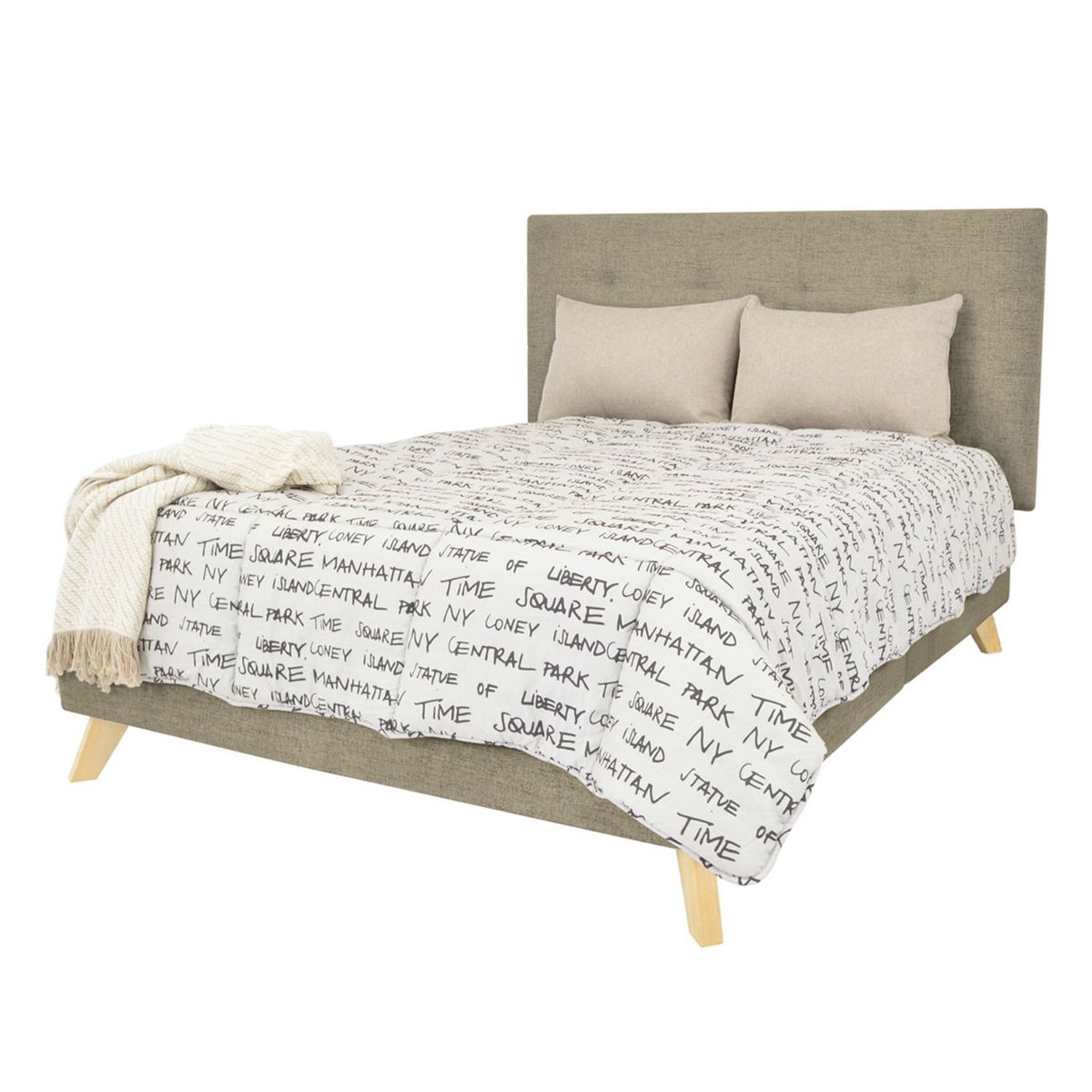 MICA - Base Cama Dividida Queen  en Madera 165 x 195 cm Mica 