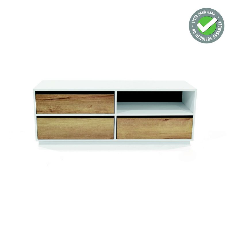 MICA - Mueble de Televisión Moderno de 120 x 45 x 40 cm para Televisores de Hasta 32 Pulgadas,  Mica