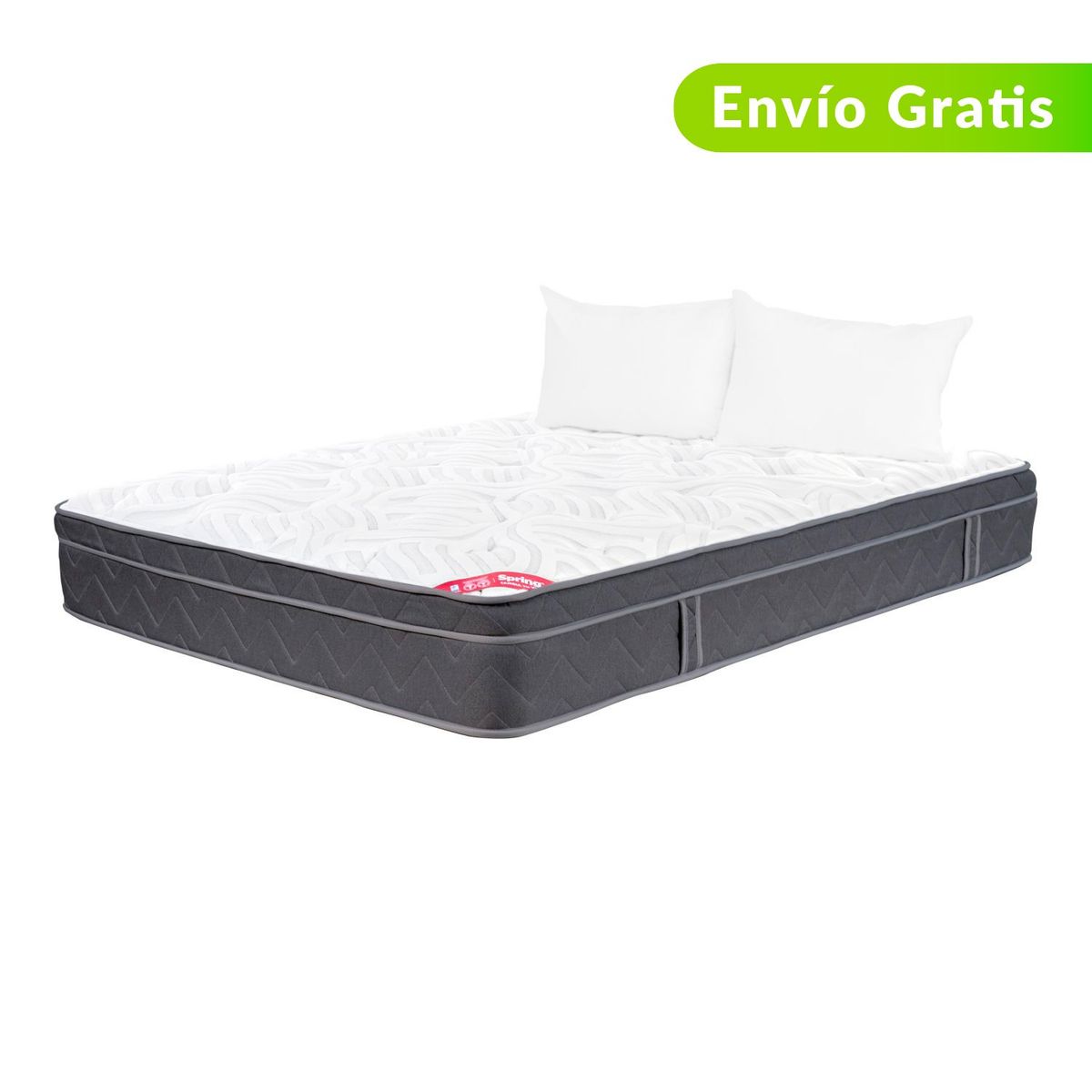 COLCHONES SPRING - Colchón Doble Firme Ortopédico con Pillow Resortado Fénix 140 x 190 cm + 2 Almohadas Colchones Spring