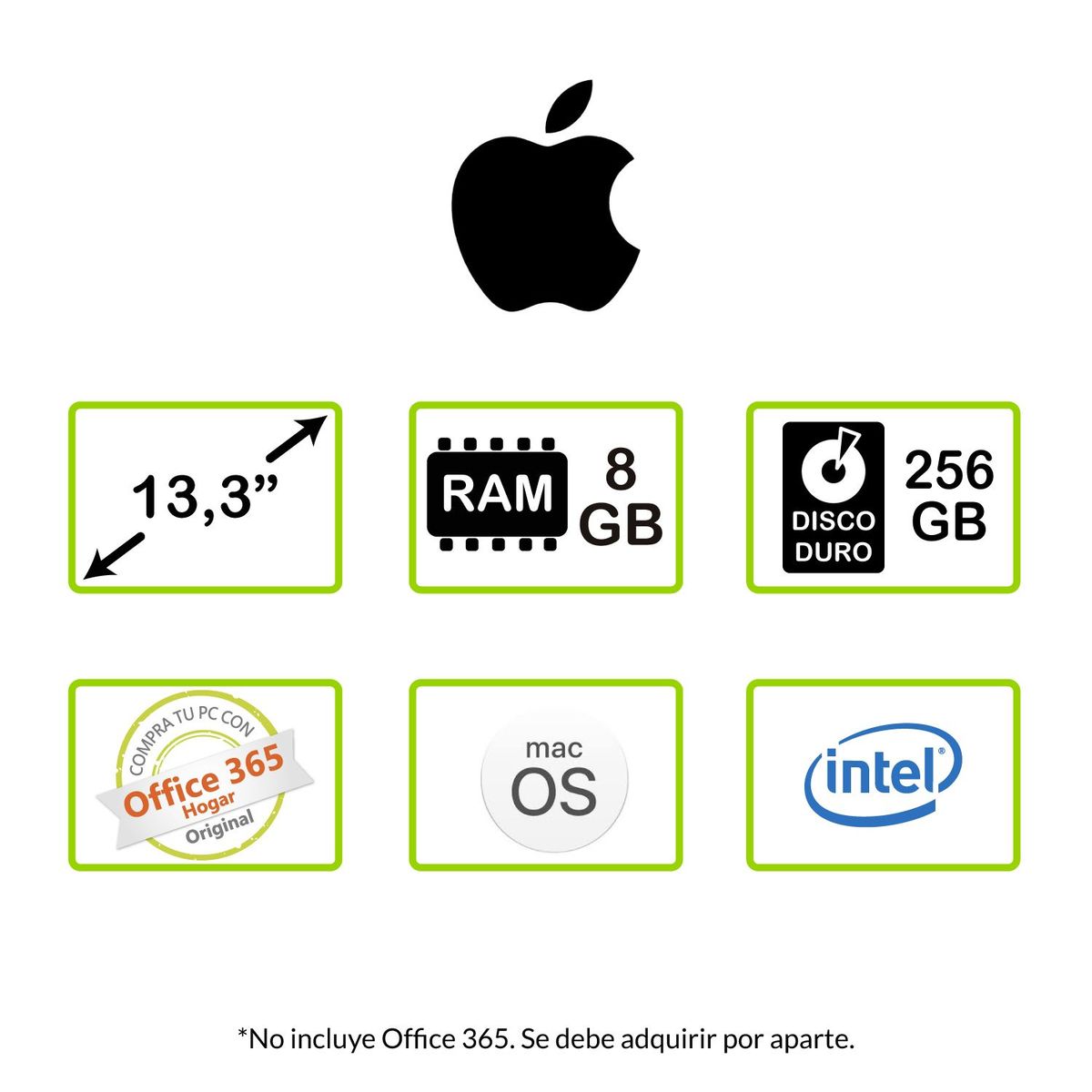 APPLE - Macbook Apple 13.3 pulgadas Intel 8GB 256GB