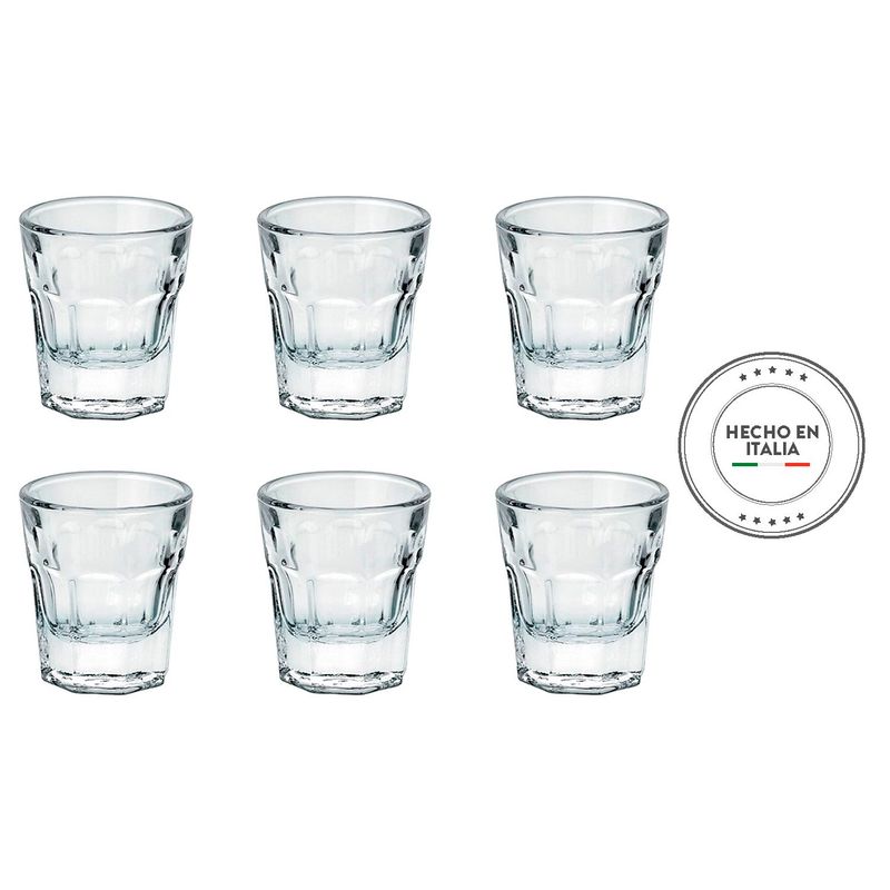 BORGONOVO - Vaso de vidrio corto Borgonovo: 6 piezas