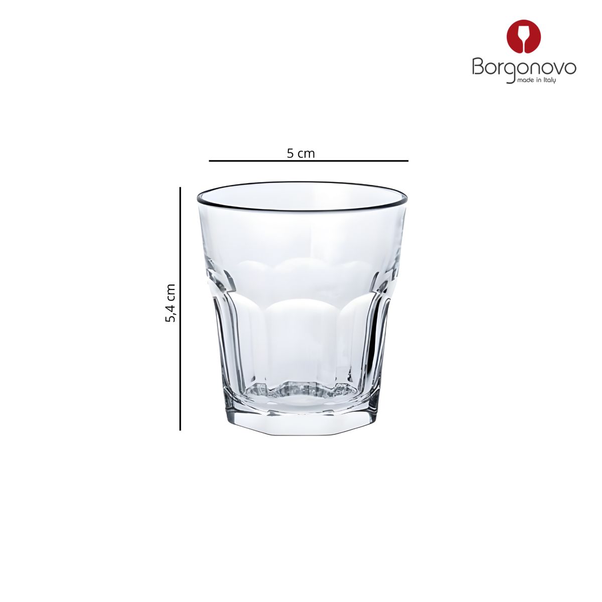 BORGONOVO - Shot de Vidrio Borgonovo: 6 piezas
