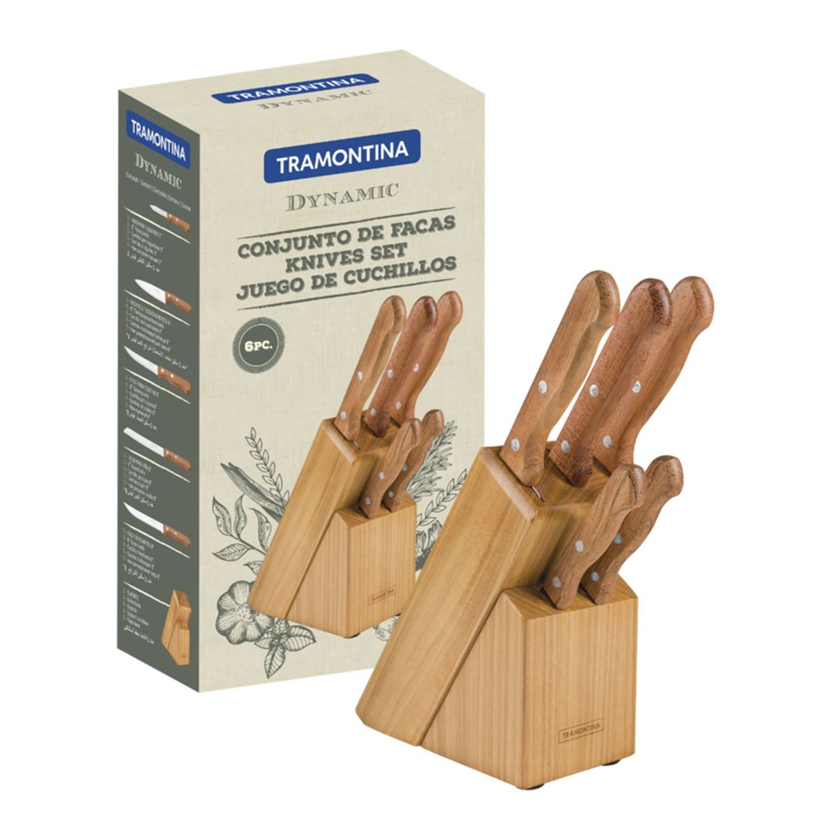 TRAMONTINA - Taco de Cuchillos Tramontina 6 Piezas