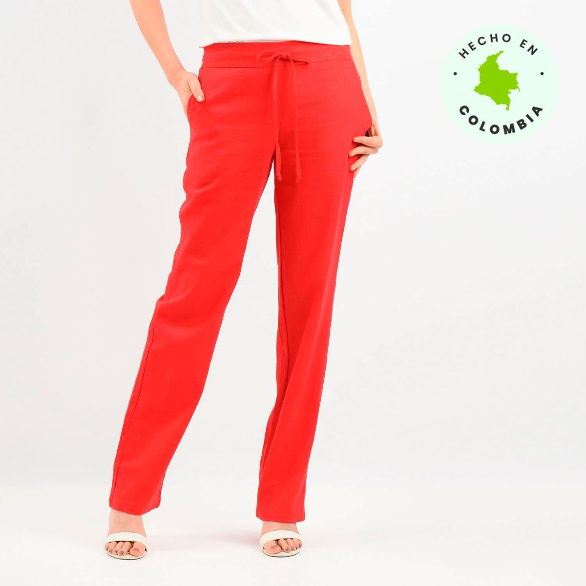 SOUTHLAND - Pantalón Recto para Mujer Tiro alto Southland