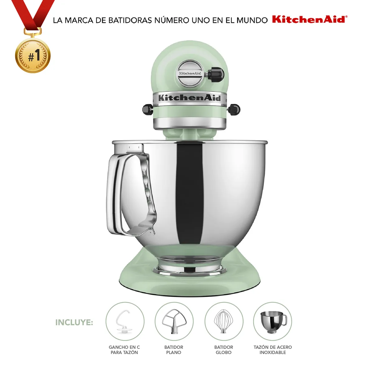 KITCHENAID - Batidora de Pedestal KitchenAid Artisan KSM150PSPT Verde Pistacho, 10 velocidades