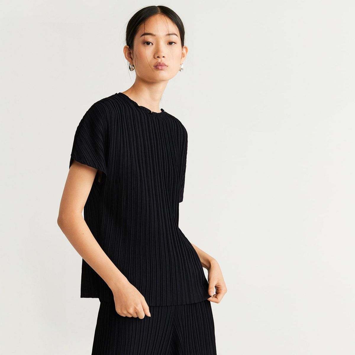 MANGO - Blusa Mujer Manga Corta MANGO