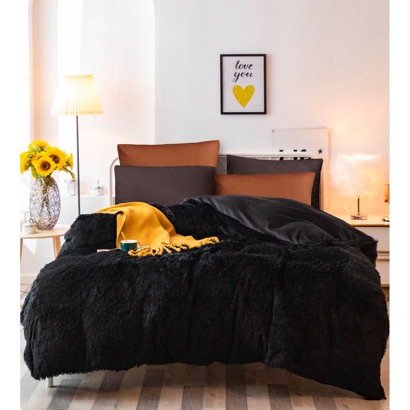 Edredón Funda de Duvet Felpa Ovejero Negro MY HOME STORE