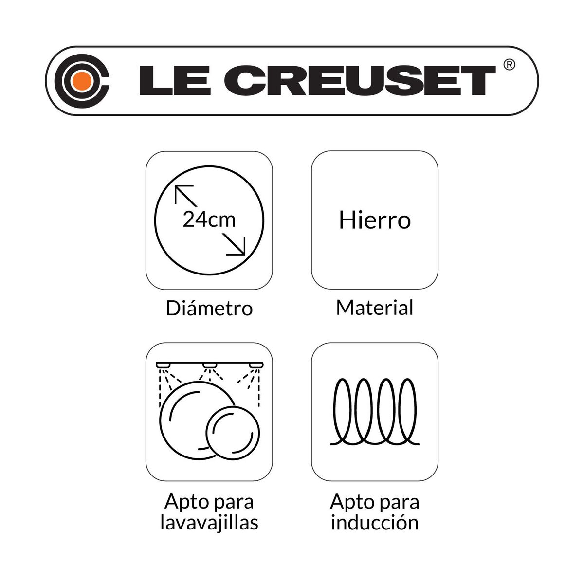 LE CREUSET - Parrilla Le Creuset Hierro 24 cm