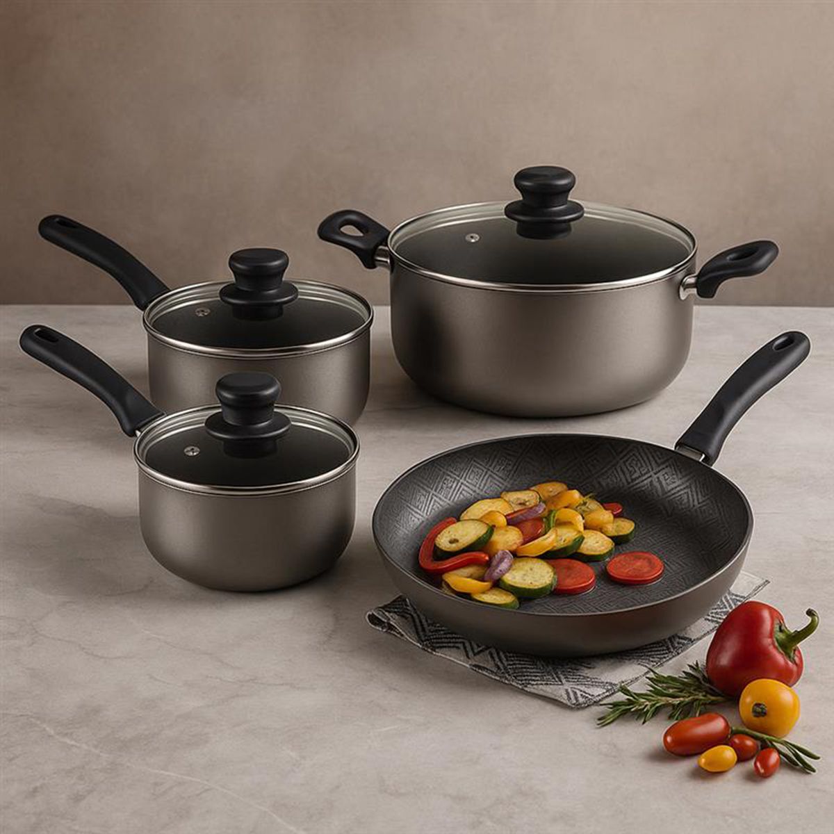 IMUSA - Juego de ollas Imusa: Talent Bateria Antiadherente 7 piezas