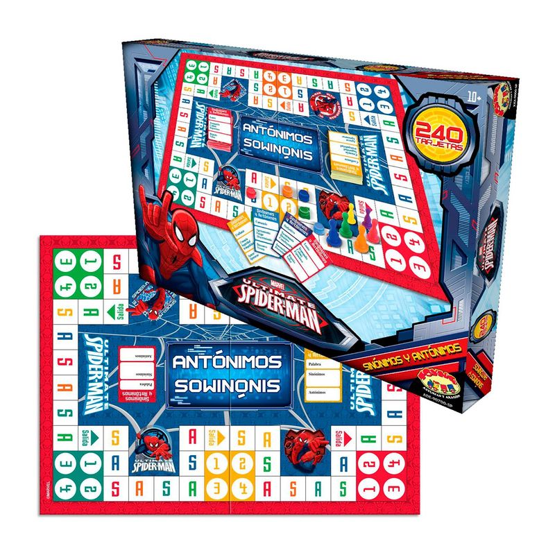 DISNEY - Juego de Mesa Spiderman Educativo Sinónimos y Antónimos