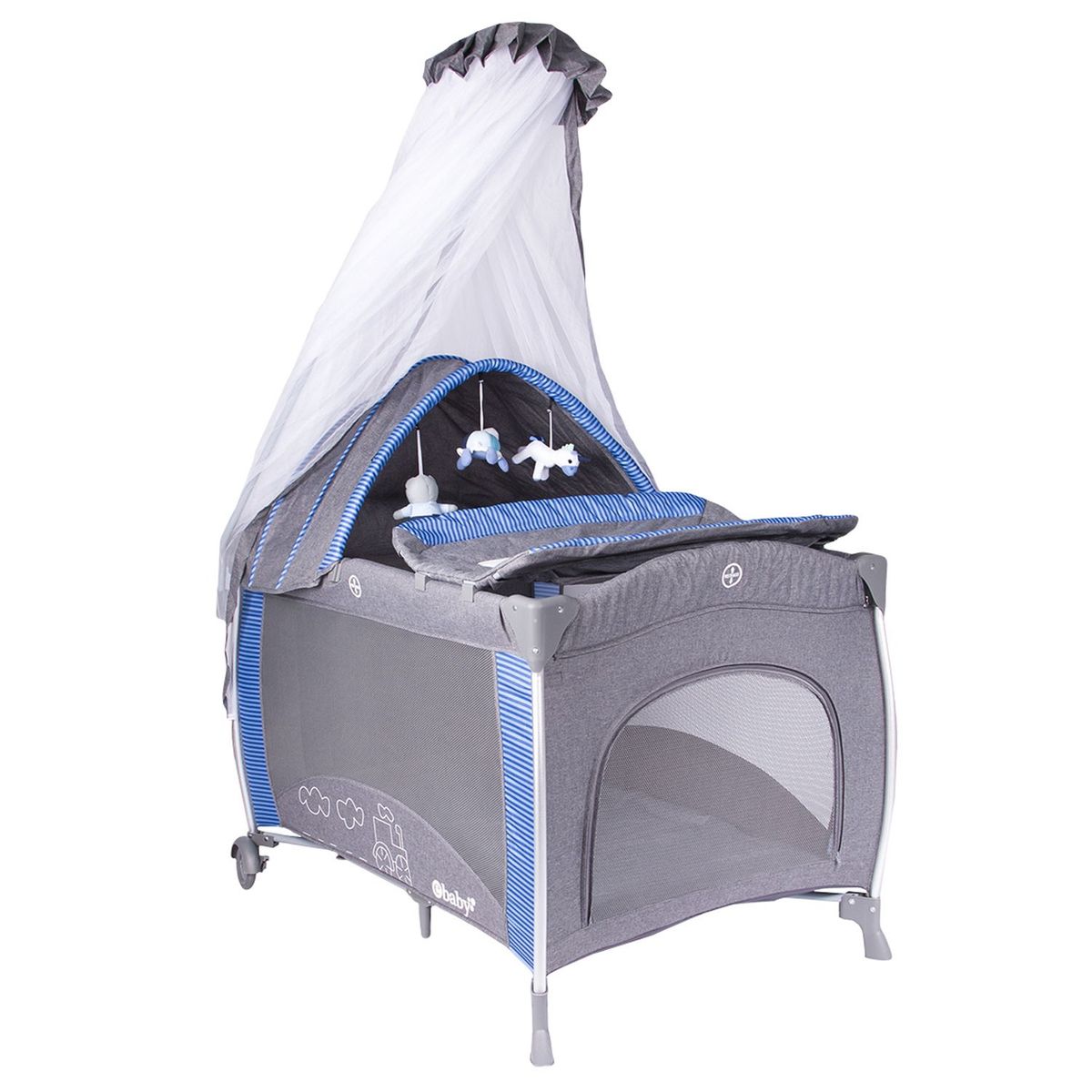 EBABY - Corral mecedora Noa Azul
