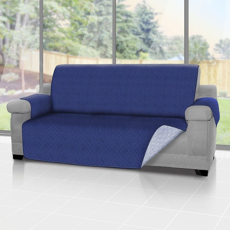 ENERGY PLUS - Forro protector de sofá y muebles reversible Azul