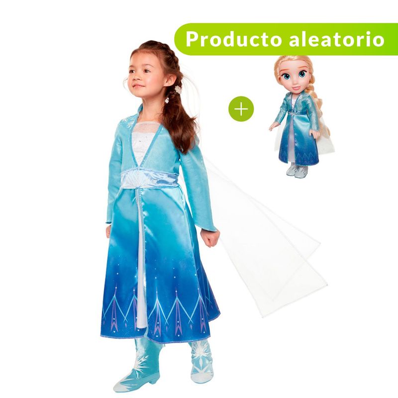 DISNEY - Frozen 2 muñeca aventurera + Disfraz Figura Aleatoria Surido: Producto Aleatorio