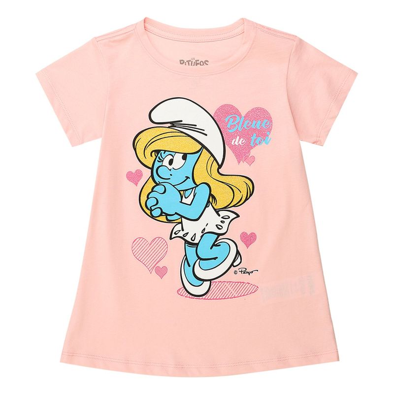  - Camiseta Niña Algodón Pitufos