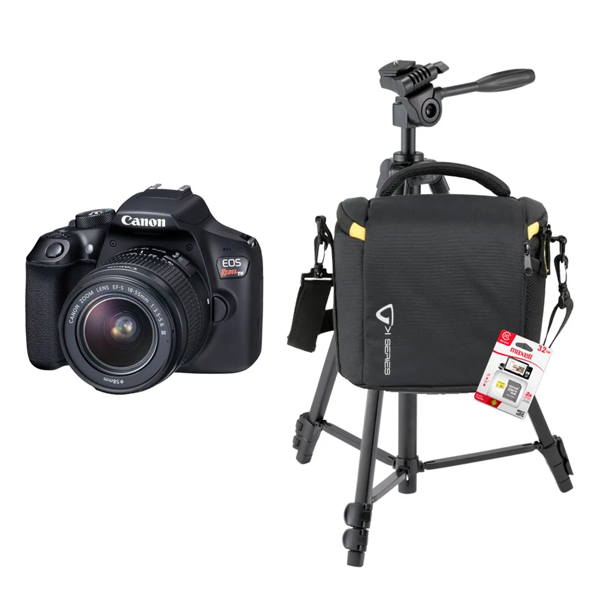 CANON - Cámara profesional Canon REBEL T6 18-55 18 MP