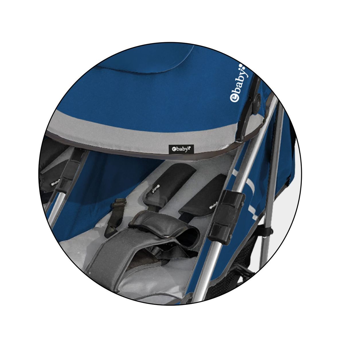 EBABY - Coche para Bebé Gemelar Ebaby Azul Dantero