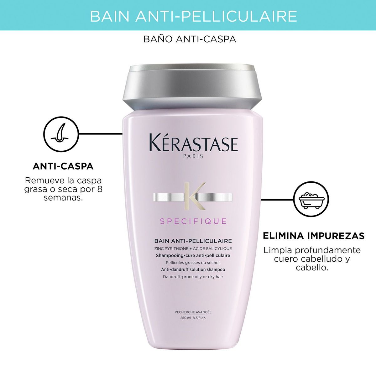 KERASTASE - Shampoo Kérastase Spécifique Anti-Pelliculaire Anti-caspa 250 ml