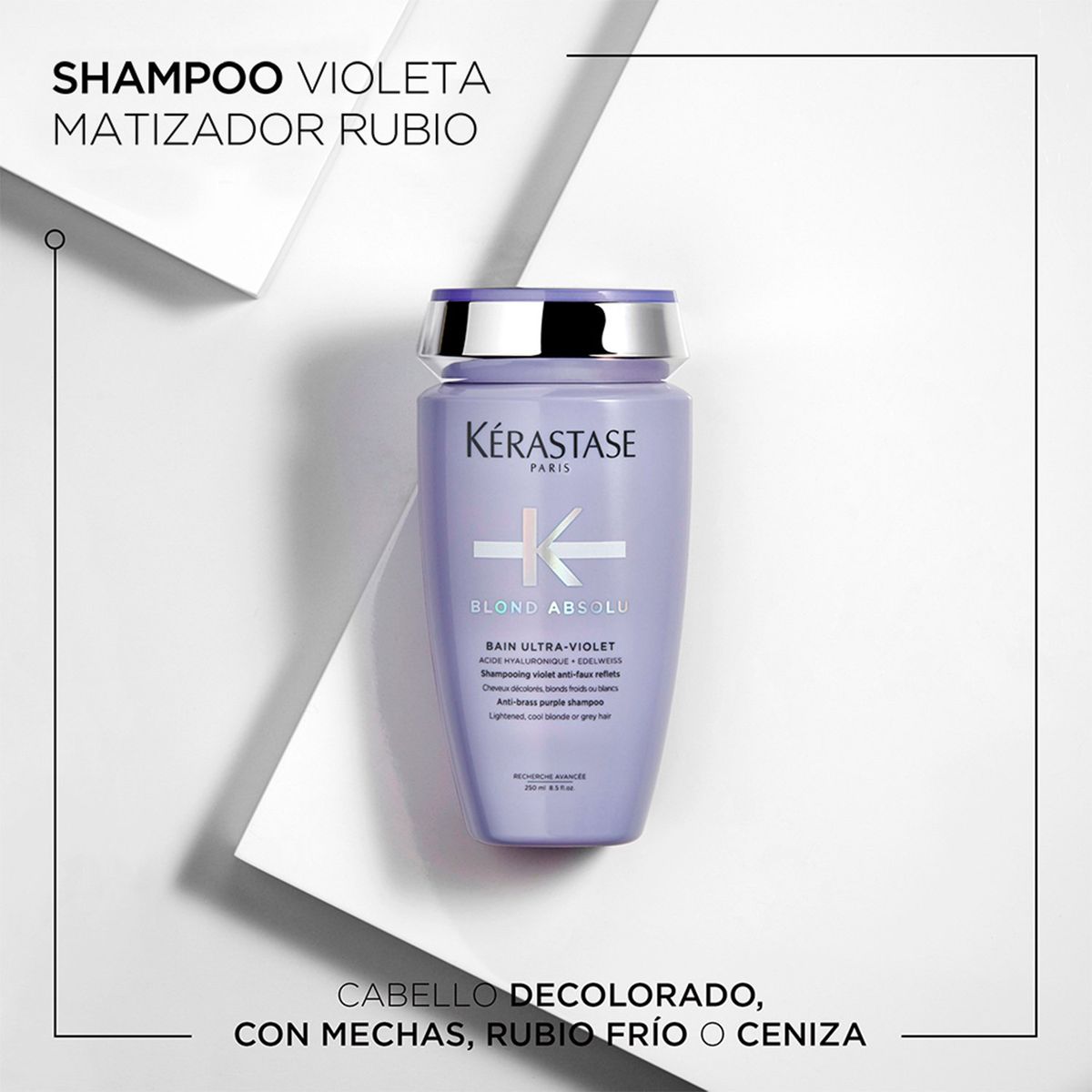 KERASTASE - Shampoo Kérastase Blond Absolu Ultra Violet neutraliza tonos amarillos 250ml 