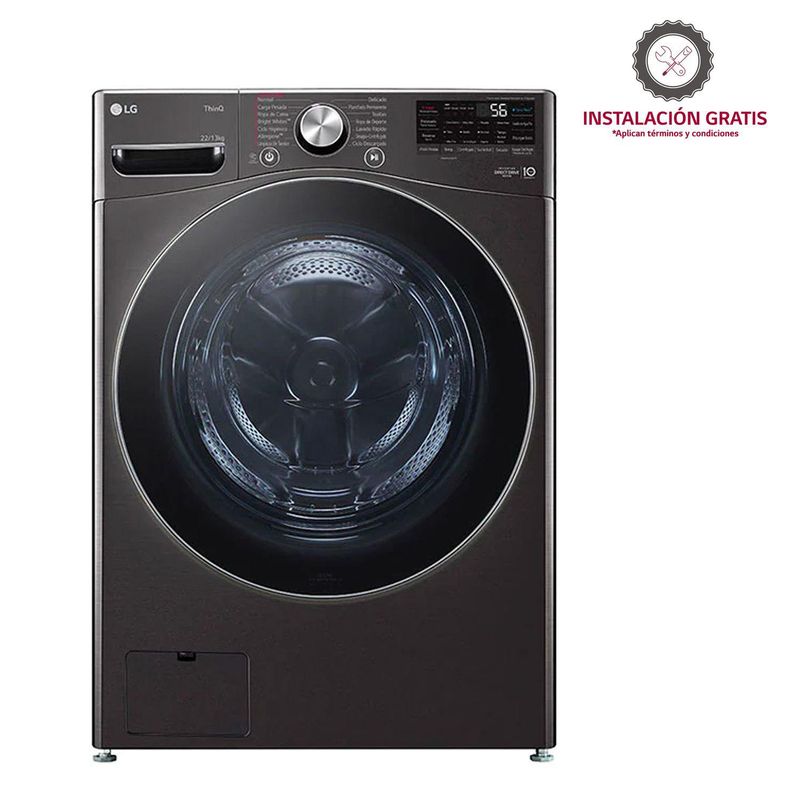 LG - Lavadora Secadora LG Eléctrica 22 kg WD22BV2S6BR