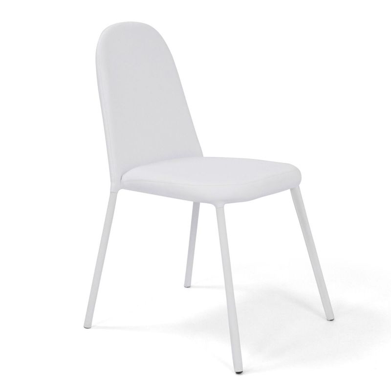 MICA - Silla de Comedor Moderna en Cuerina Blanco (Incluye 1 Silla) Mica