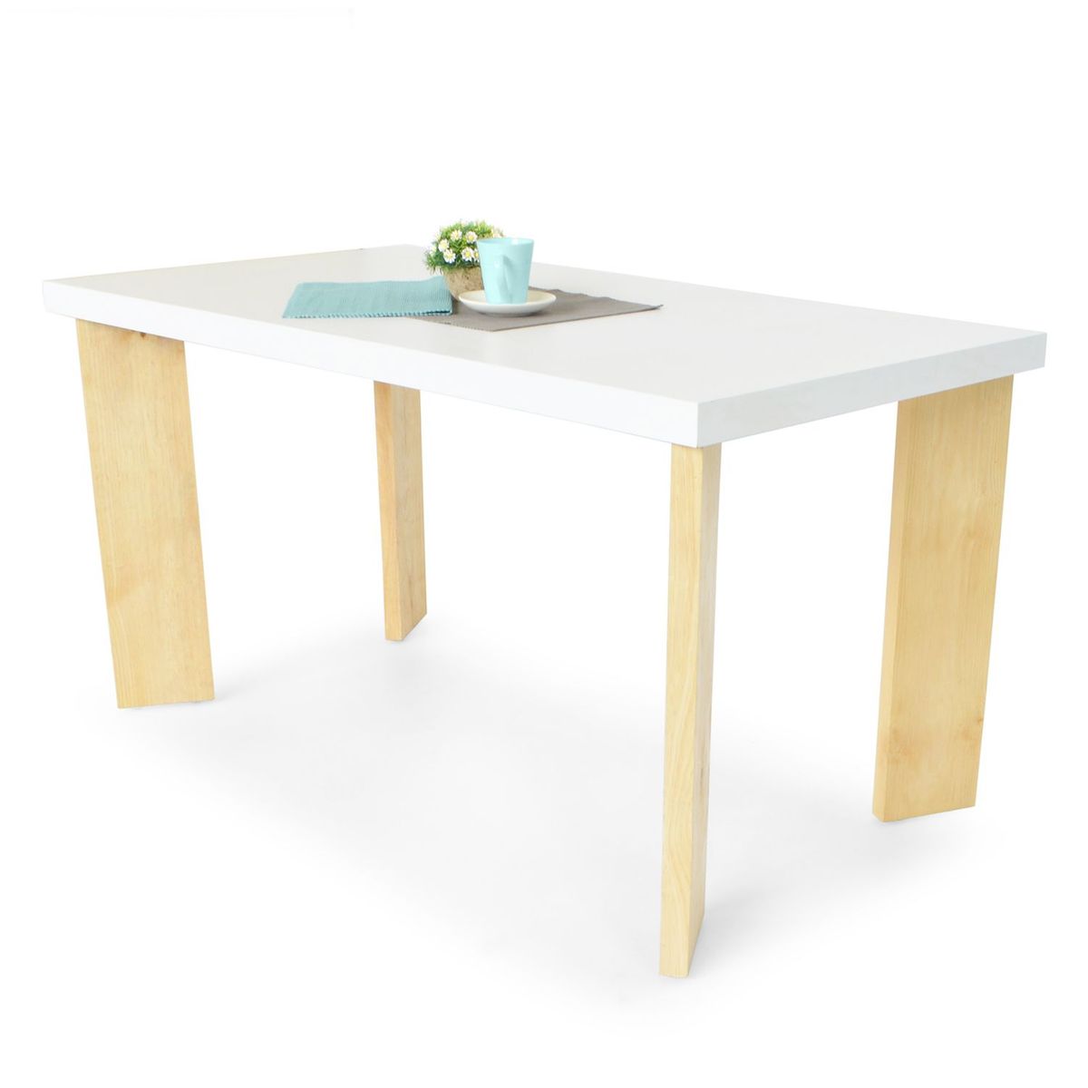 MICA - Mesa de Comedor Moderna para 6 personas en Aglomerado MDP Rectangular Mica